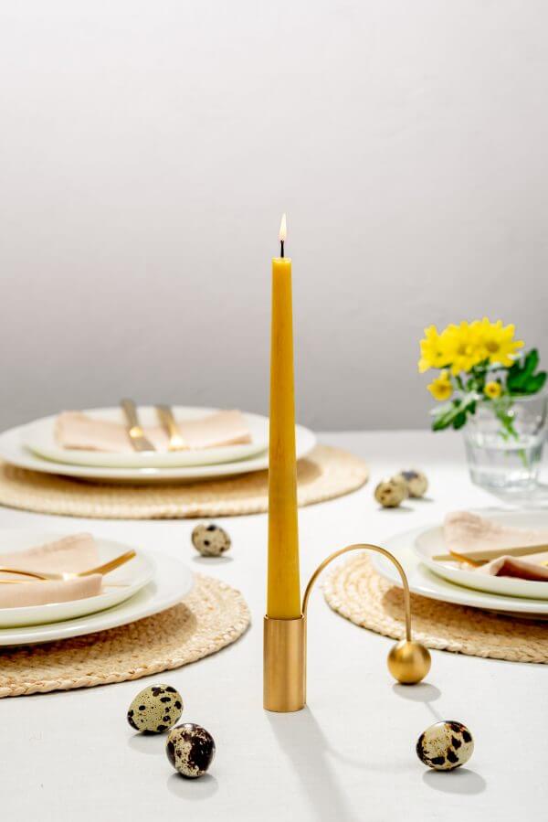 A classic beeswax candle