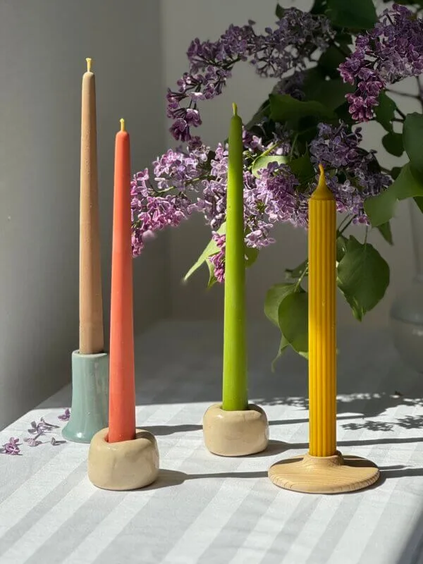 Twisted colored beeswax candle - Image 3