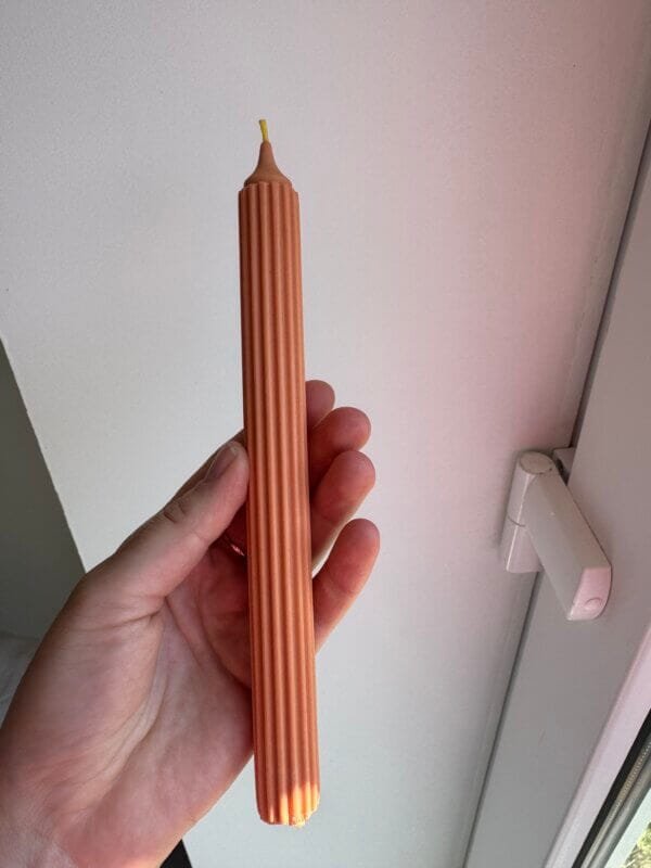 Striped colored beeswax candle - Image 4