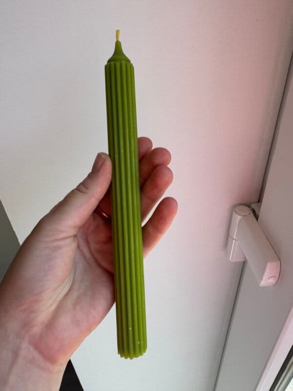 Striped colored beeswax candle - Image 5
